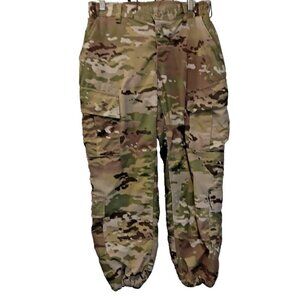 Army Camo Button Fly Cargo Pants Womens Medium Short 31-35 Waist Mosquito Shield